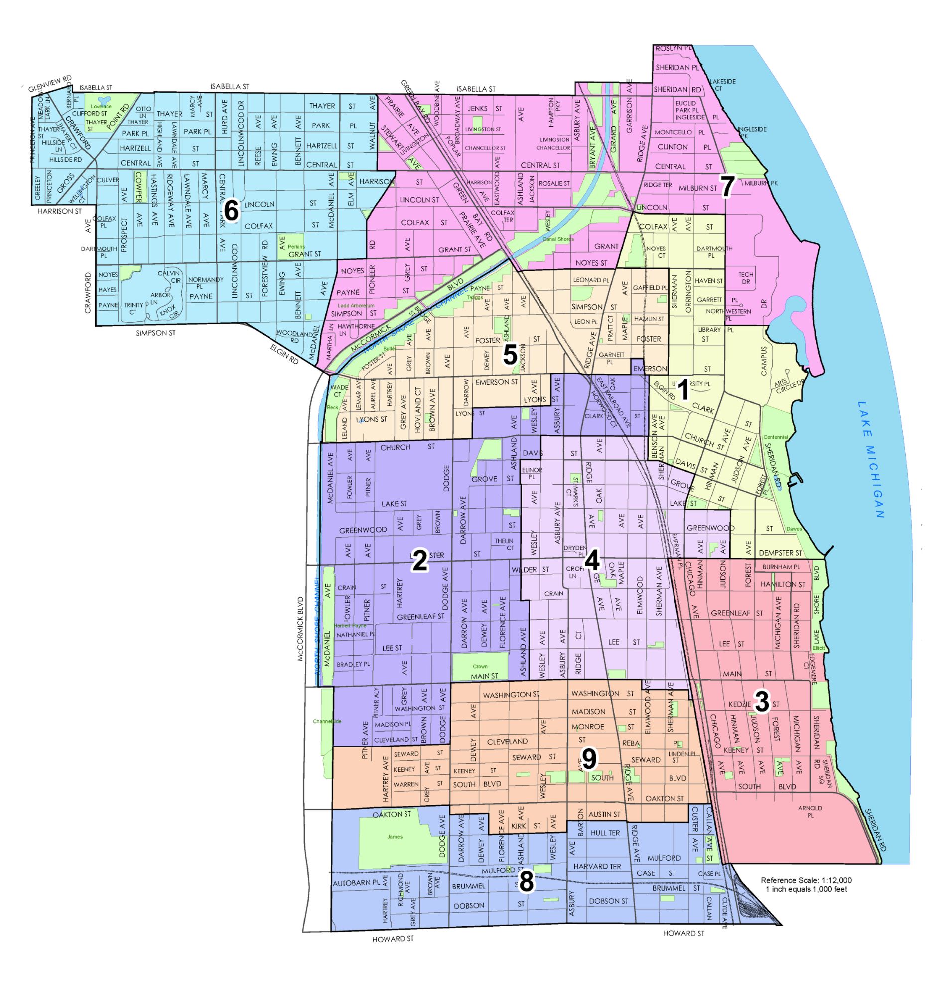 Evanston Ward Map